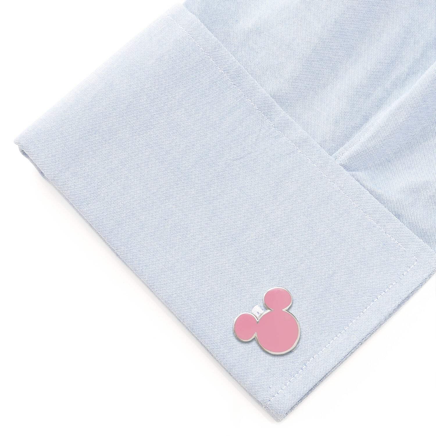 Disney Mickey Mouse Silhouette Pink Cufflinks