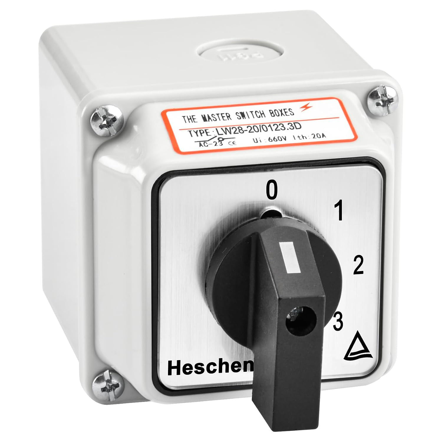 Universal Rotary Cam Selector Changeover Switch, LW28-20/0123.3D, 660V