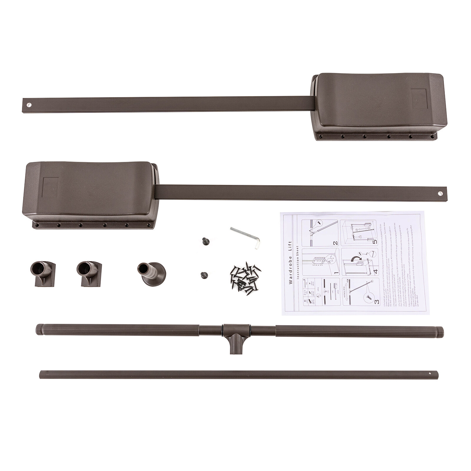 Pull Down Closet Rod Adjustable 22 lbs Load Capacity With Ergonomic Handle