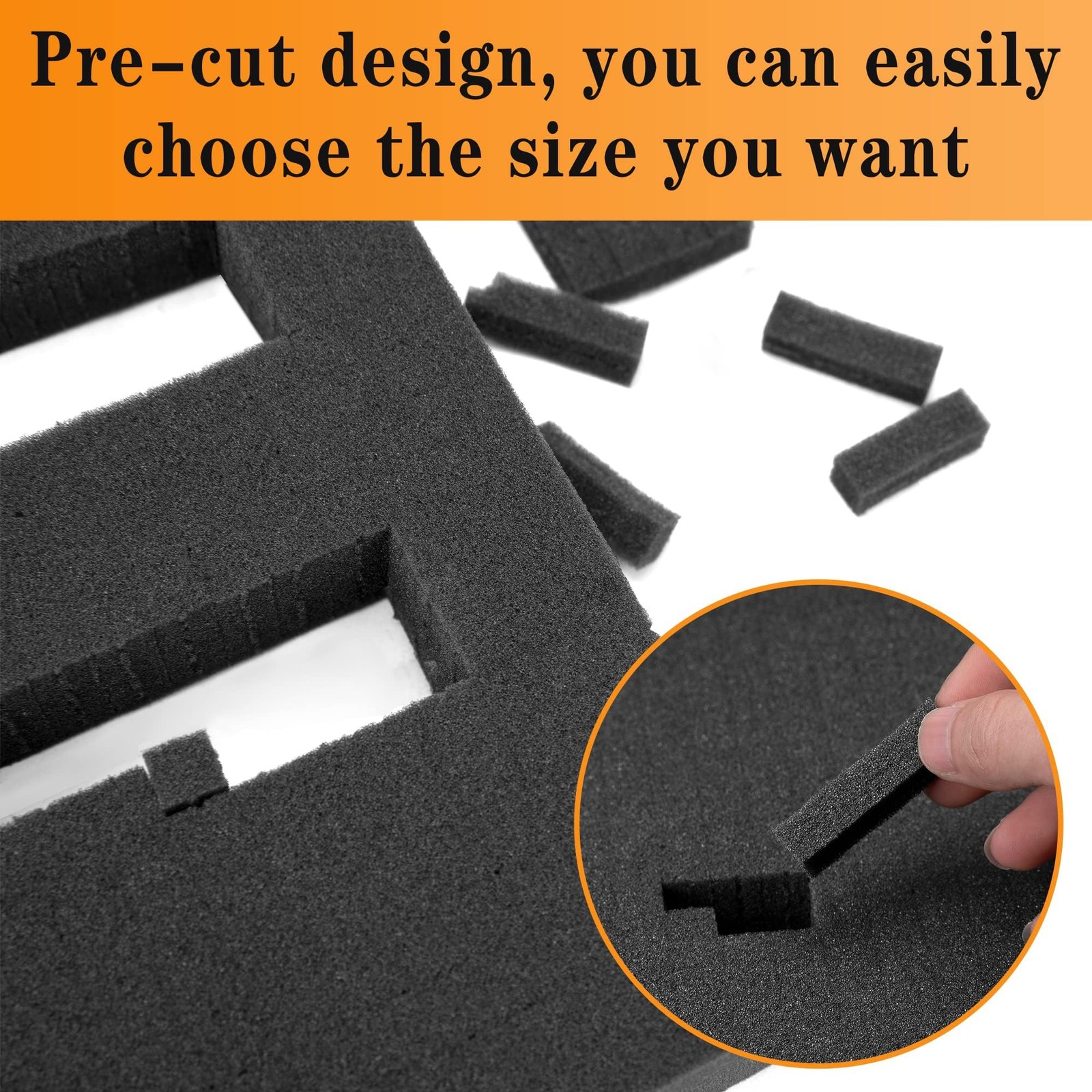 8-Piece Foam Insert Set - Pick & Pluck Design for Game Boxes & Storage Drawers