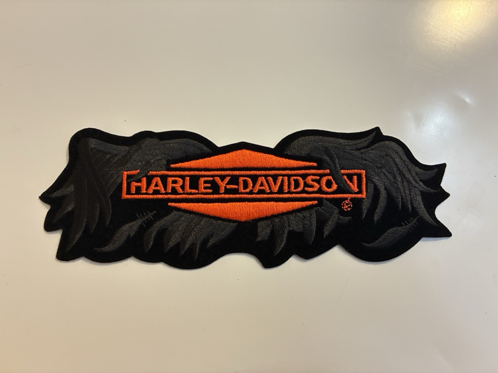 Large 9" Harley Davidson Broken Wings Patch Jacket Eagle Black Orange OLP