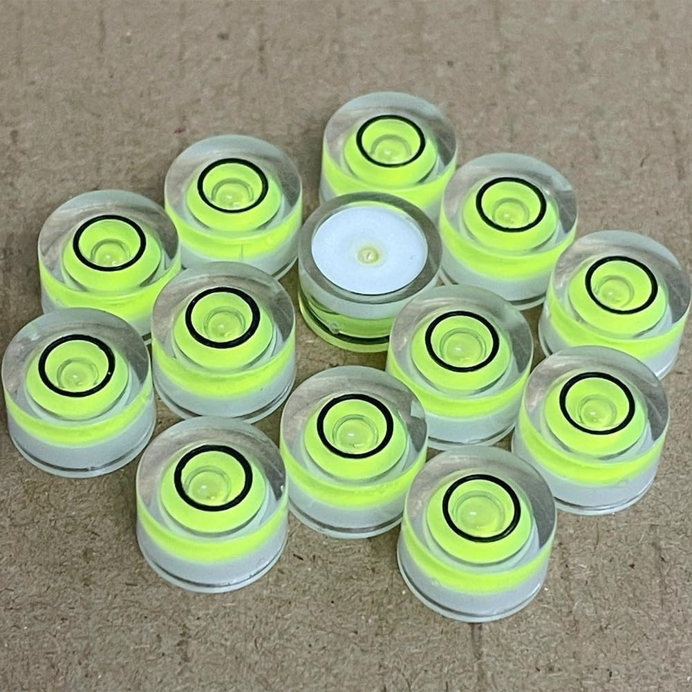 10Pcs Small Circular Bubble Level 10X6Mm Mini round Bullseye Spirit Levels Measu