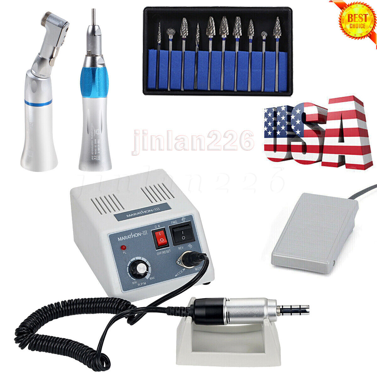 Dental Electric Micromotor Polisher fit Marathon/Contra Angle/Straight Handpiece