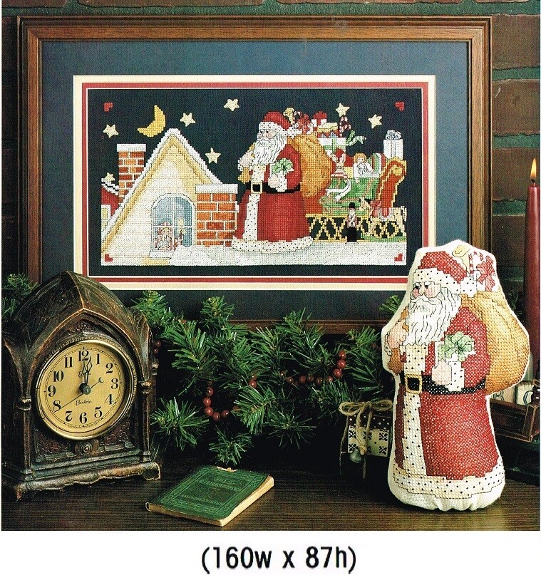 SANTA ON THE ROOF  CROSS STITCH PATTERN  ONLY  -  TL   EEUY