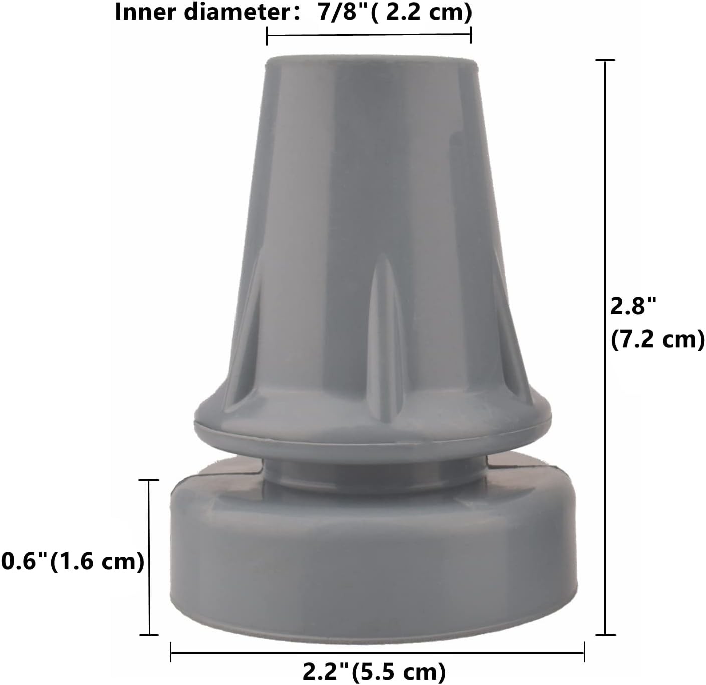 Crutch Tips Anti-Slip Pad, Accessories, Replacement Grey