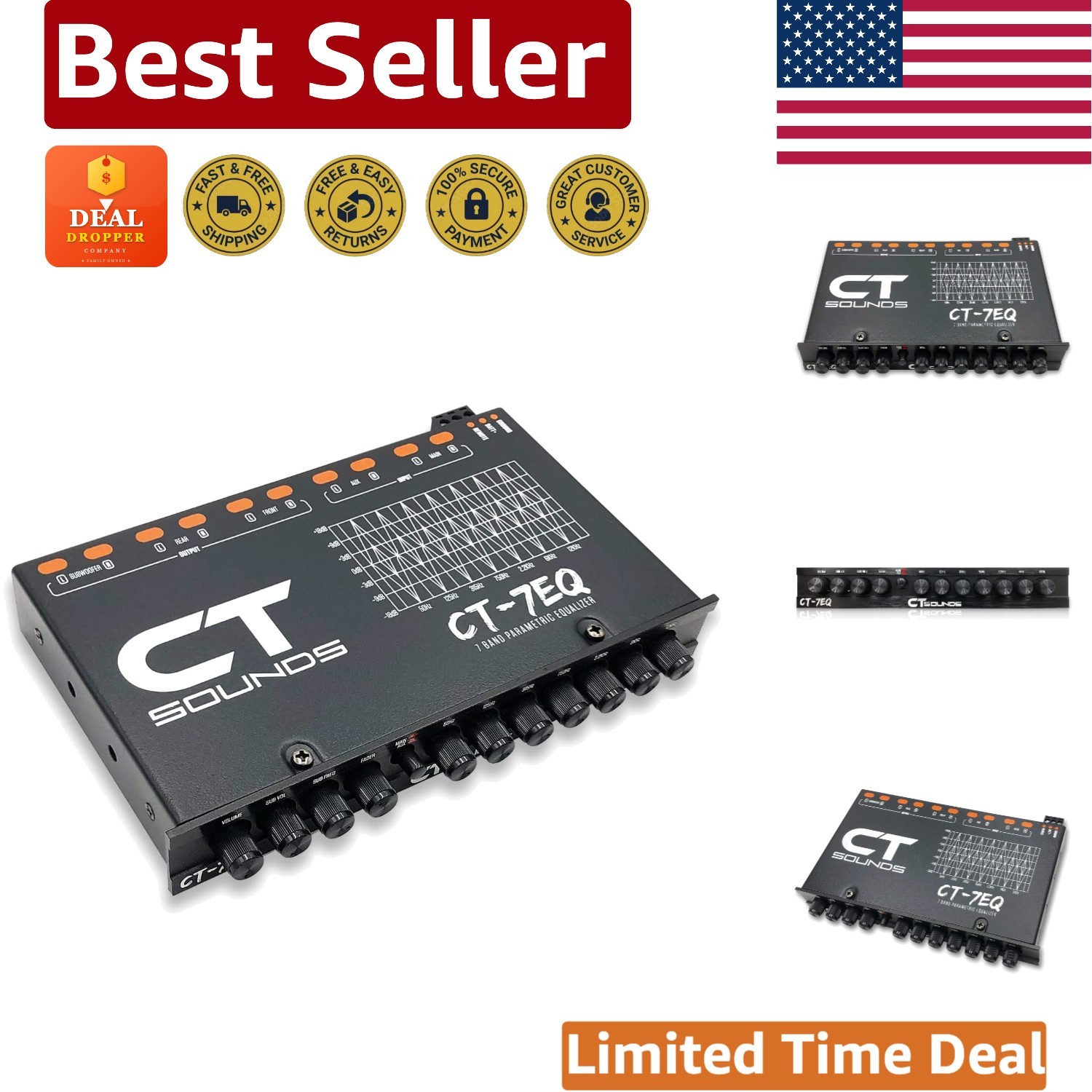 Parametric Car Audio Equalizer - 7 Bands for Perfect Sound Tuning in Your Car