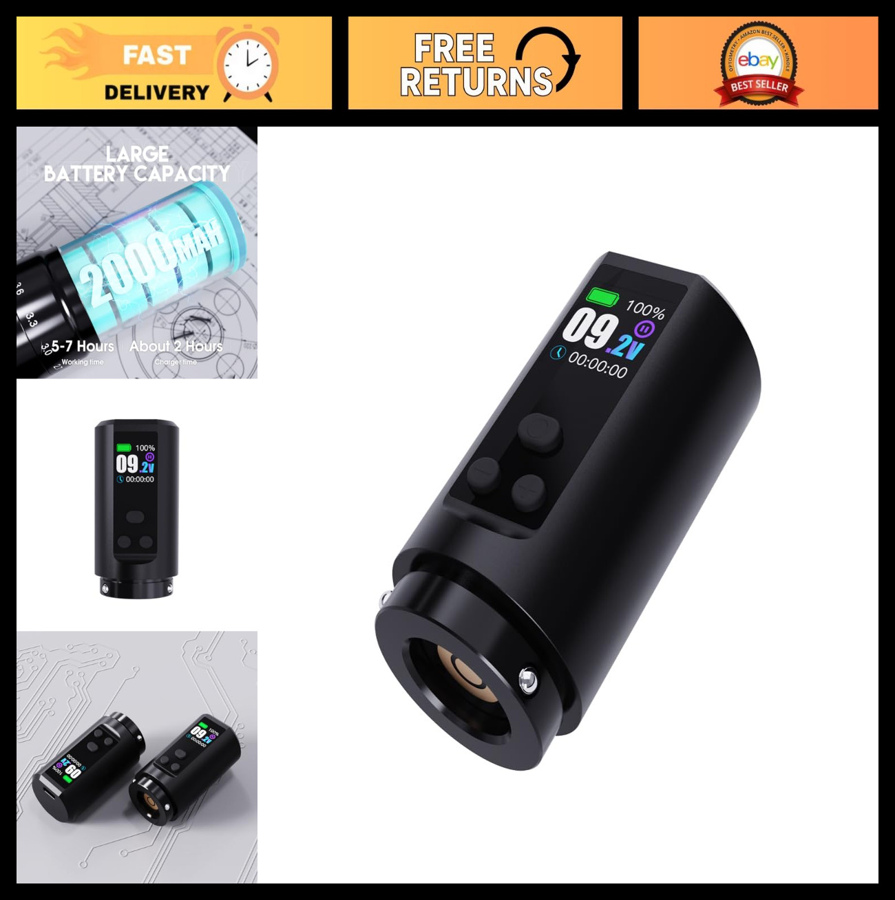 Cordless Battery Pack for Fold2 Pro Tattoo Pen Machine - Tattoo Supply Accessory