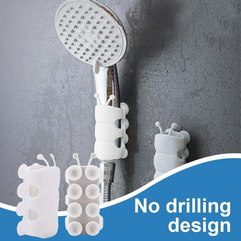 4 Pcs Silicone Shower Head Holder, Universal Relocatable White