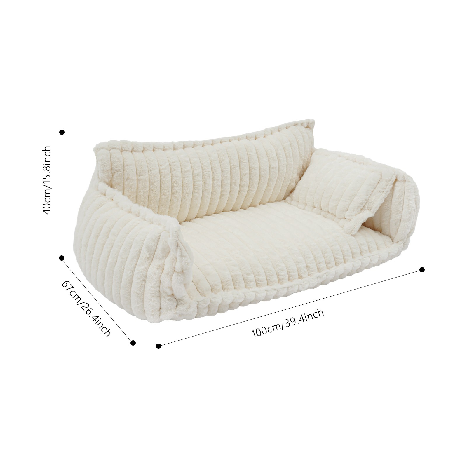 Pet Couch with Removable Washable Cover, Pet Couch Bed for Dog and Cat, Calming