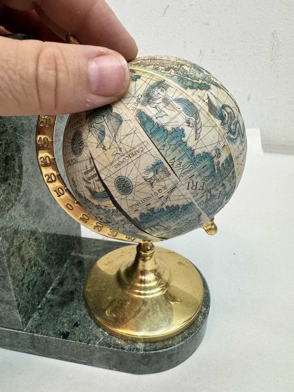Old Globe Green Marble Book Ends