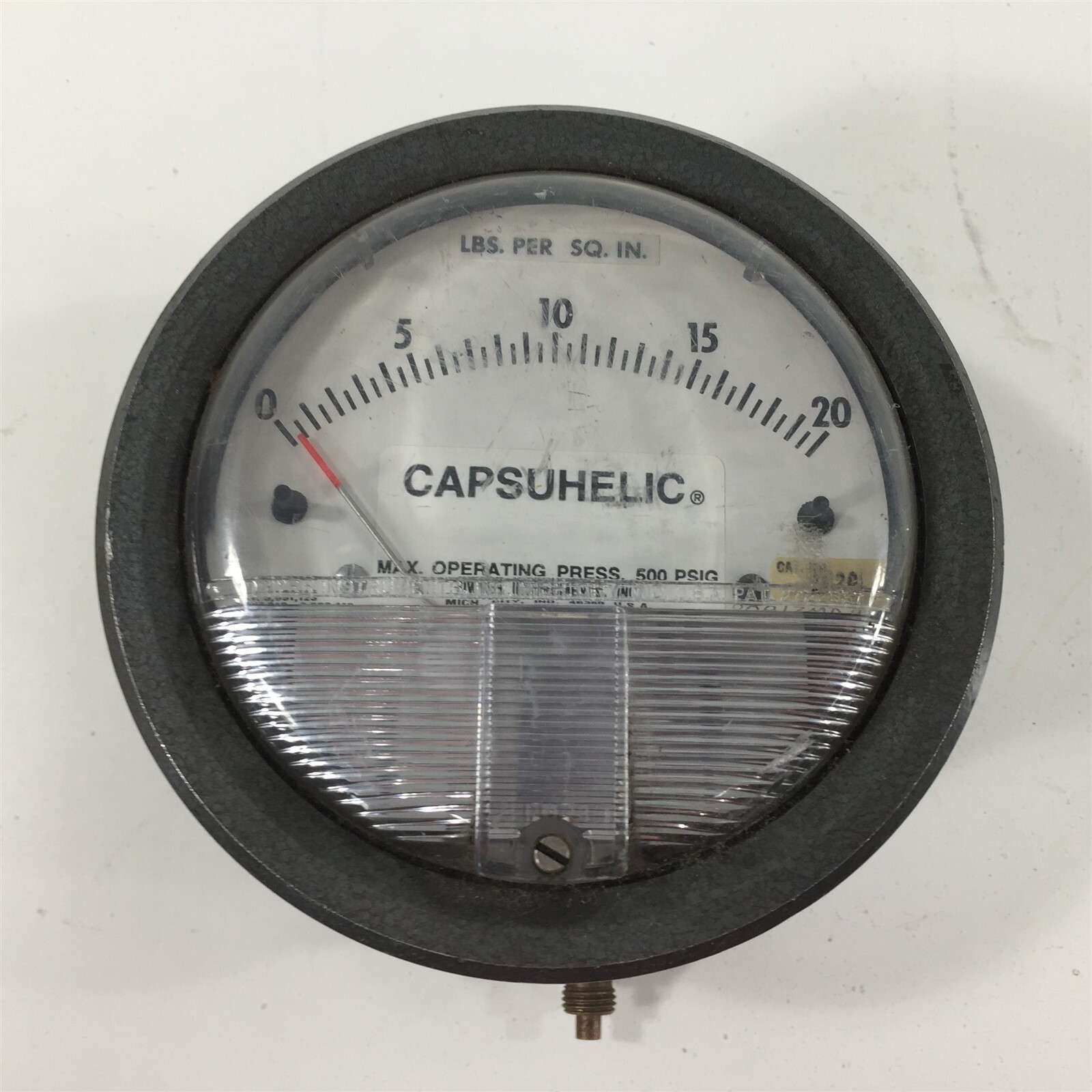 Dwyer Capsuhelic 20psi Pressure Gauge 4" Face