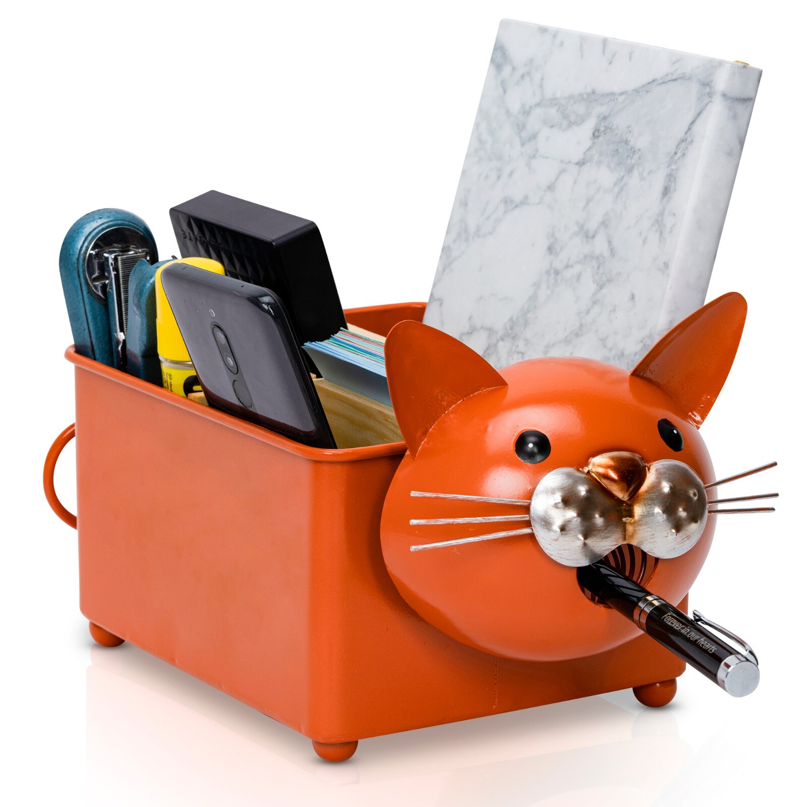 Made Easy Kit Desk Organizer, with Module Compartments (Orange Cat)
