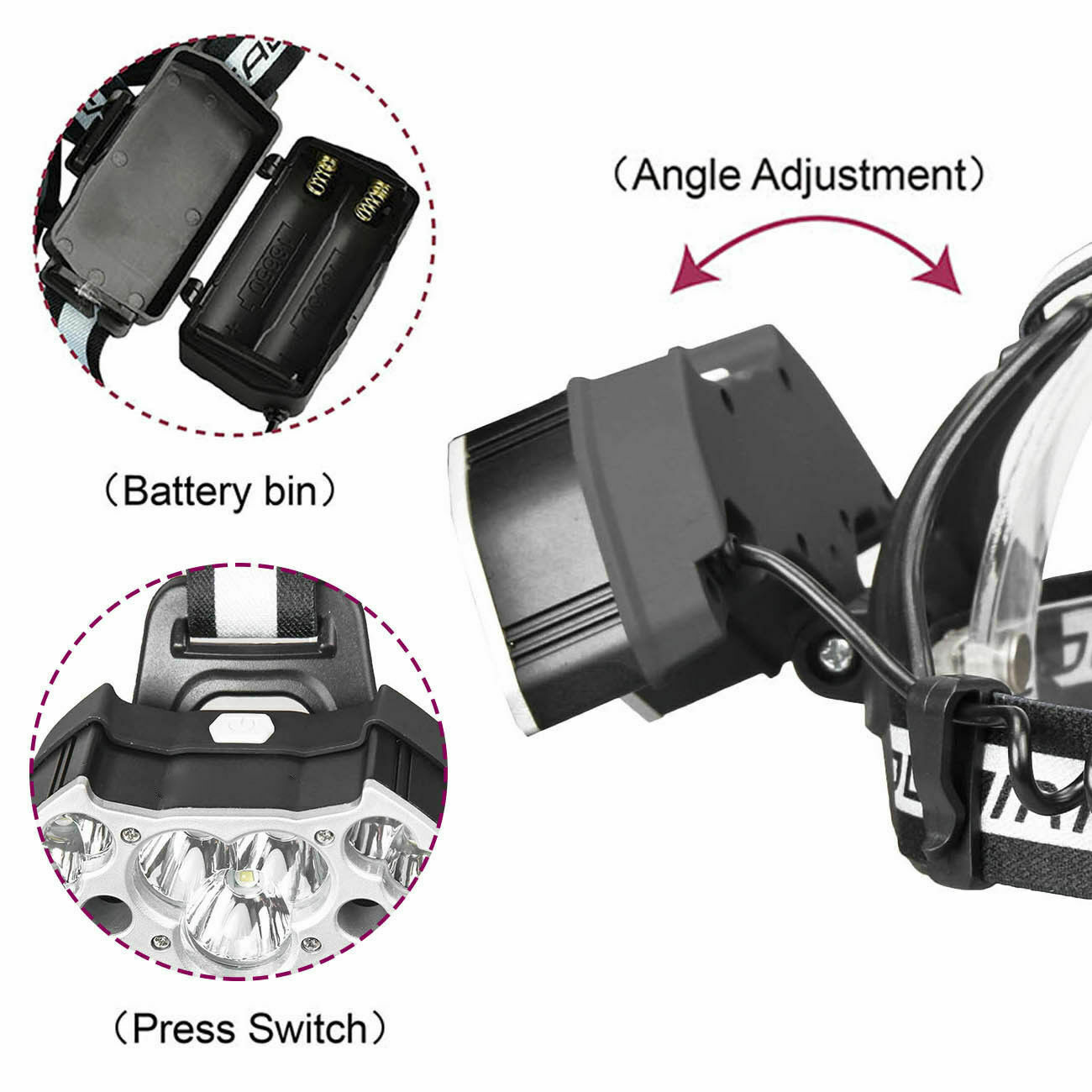 11X Rechargeable LED Headlamp Headlight 18650 Flashlight Head Torch