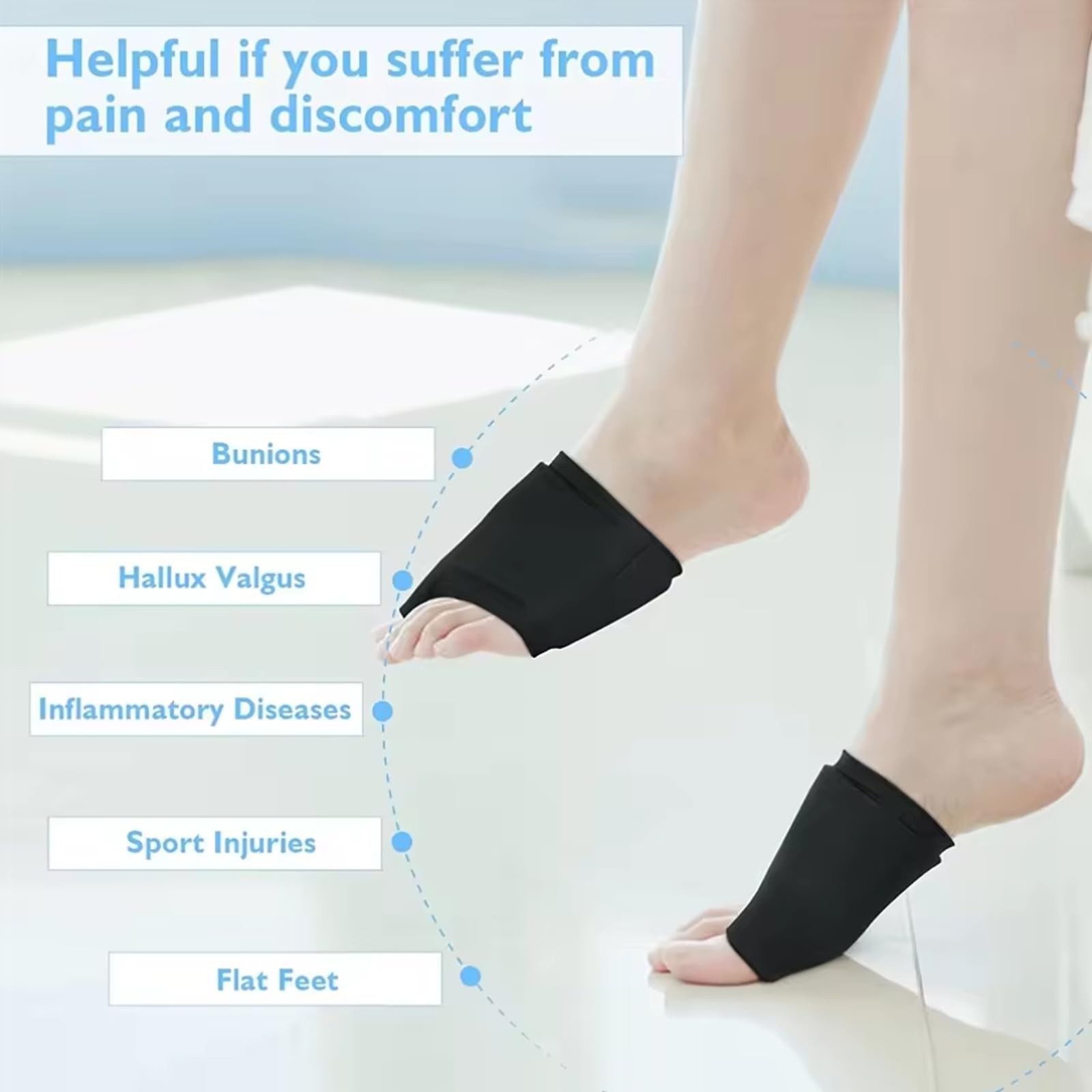 2 Pack Forefoot Toe Ice Pack，Foot Wrap Bunion Corrector for Black