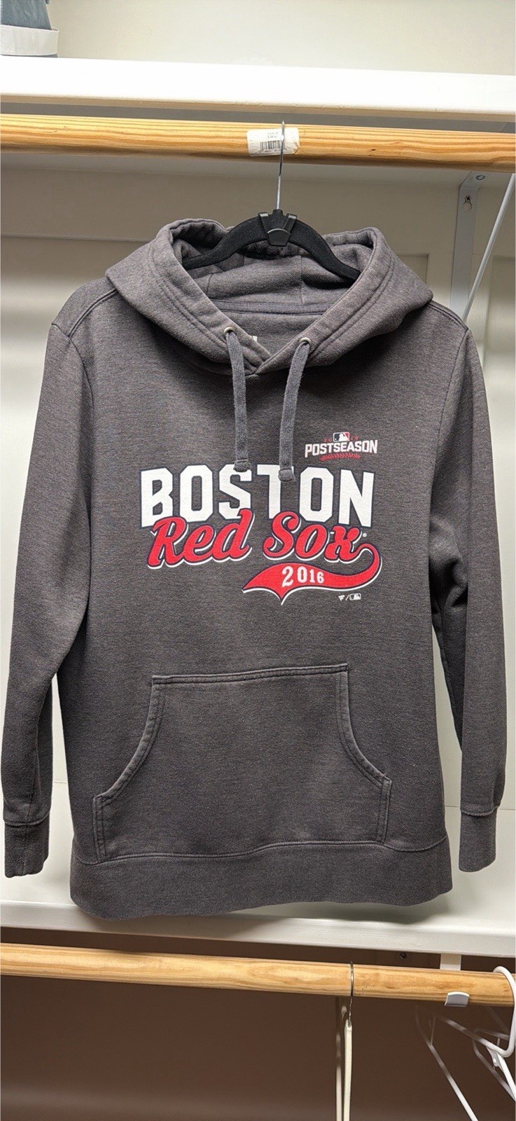 Men’s XL Boston Red Sox Hoodie 2016 Postseason Gray Fanatics MLB Sweatshirt