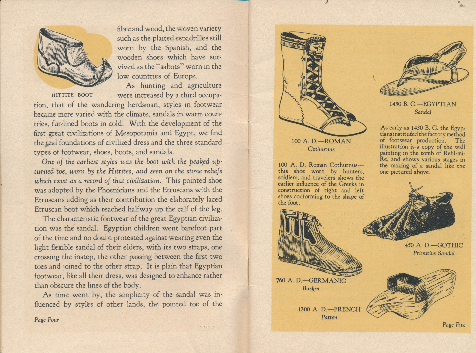 Shoes Through the Ages, 36 page Illust. Weather-Bird & Peters Shoes Adv. Booklet