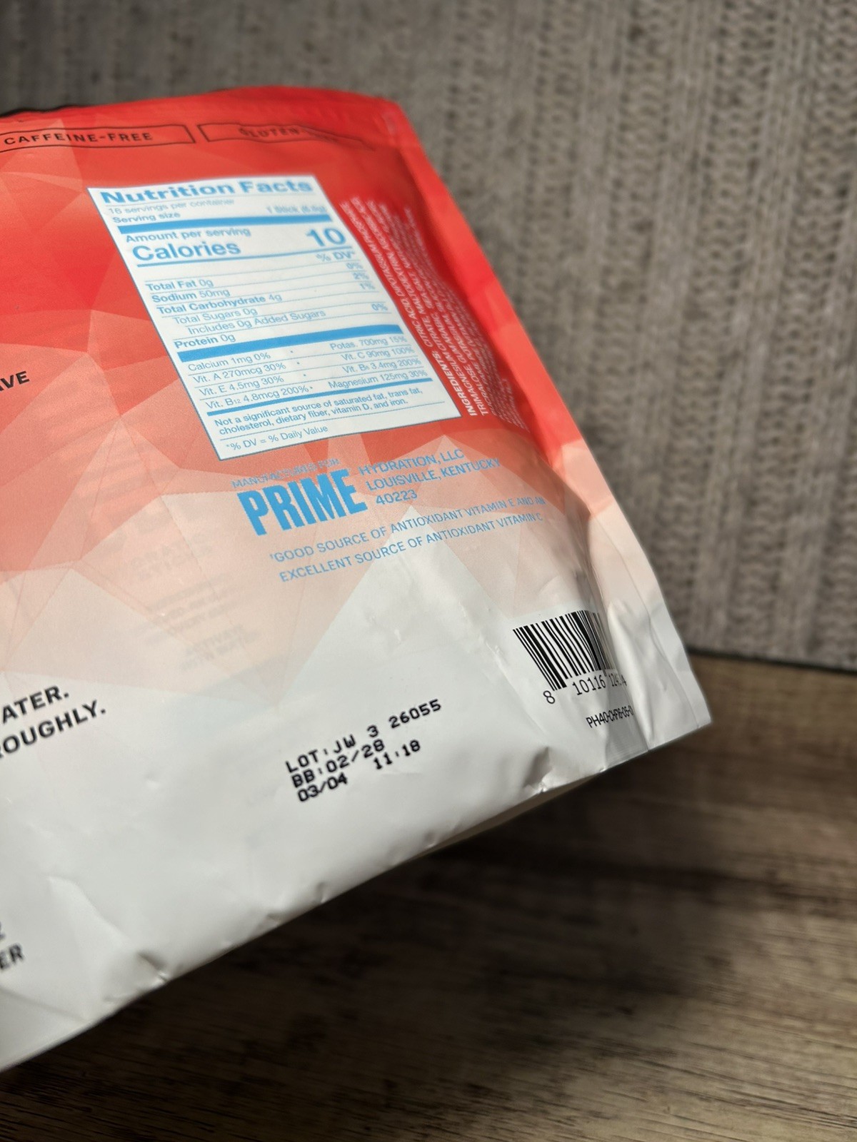 PRIME HYDRATION+ Electrolyte Powder Sticks Cherry Freeze 16 Count