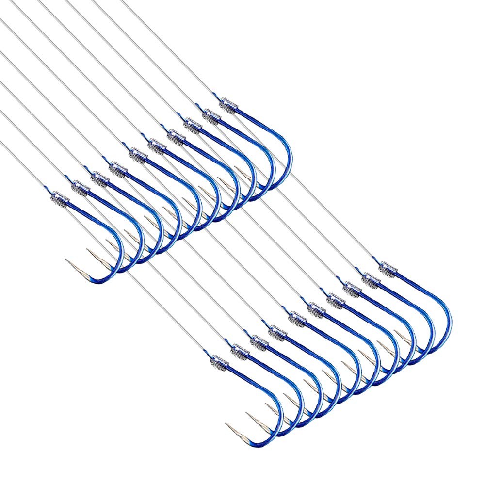 20 PCS Small Fishing Hooks with Line Super Quick Penetration Tie Nylon