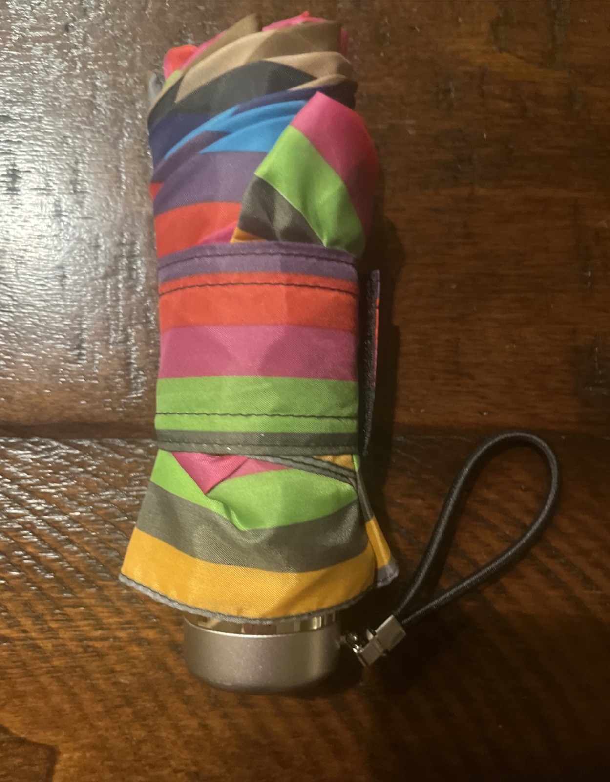 TOTES Travel Size Umbrella Multicolor Stripes