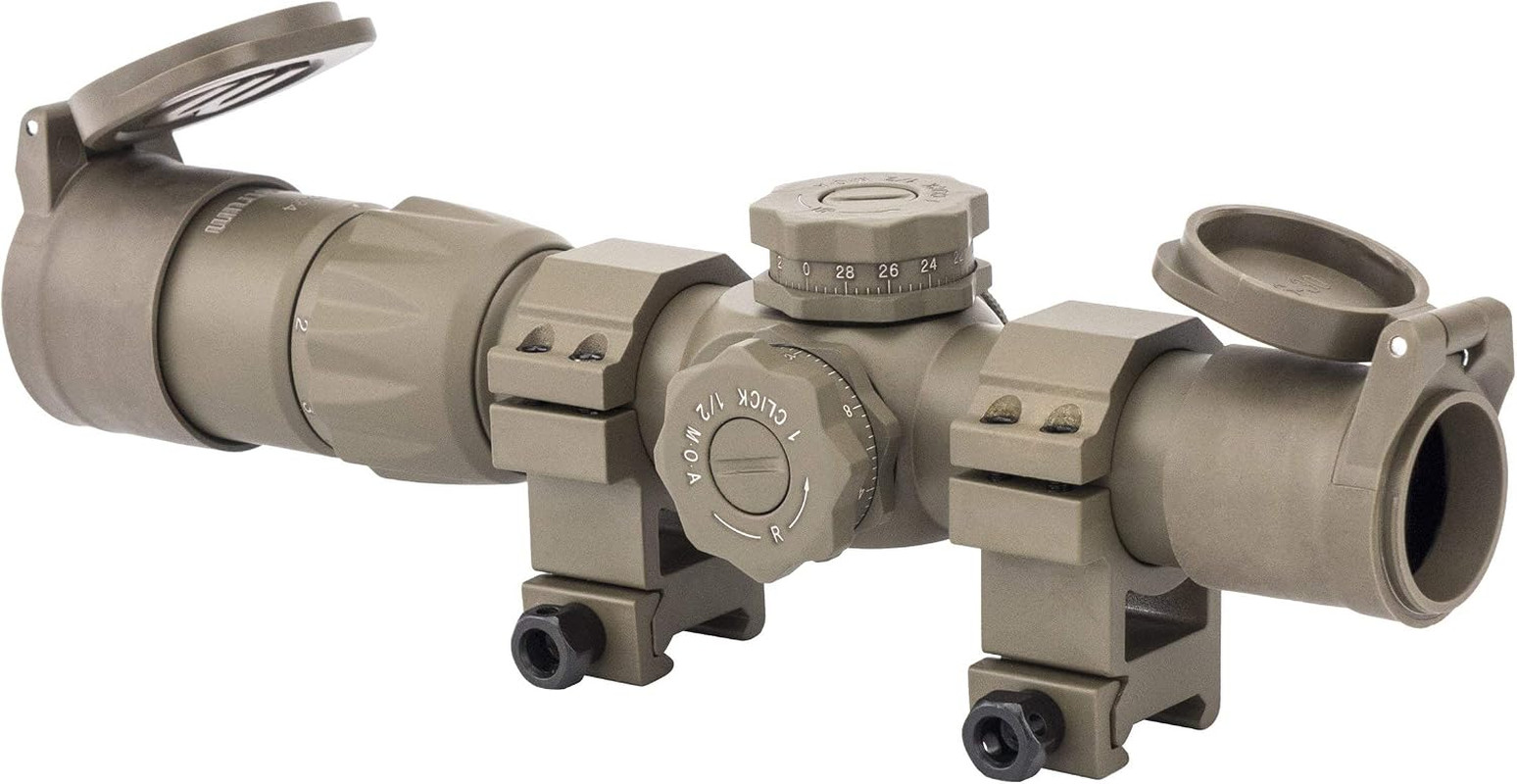 Monstrum Rubberized Flip-Up Rifle Scope Lens Covers | Flat Dark Earth