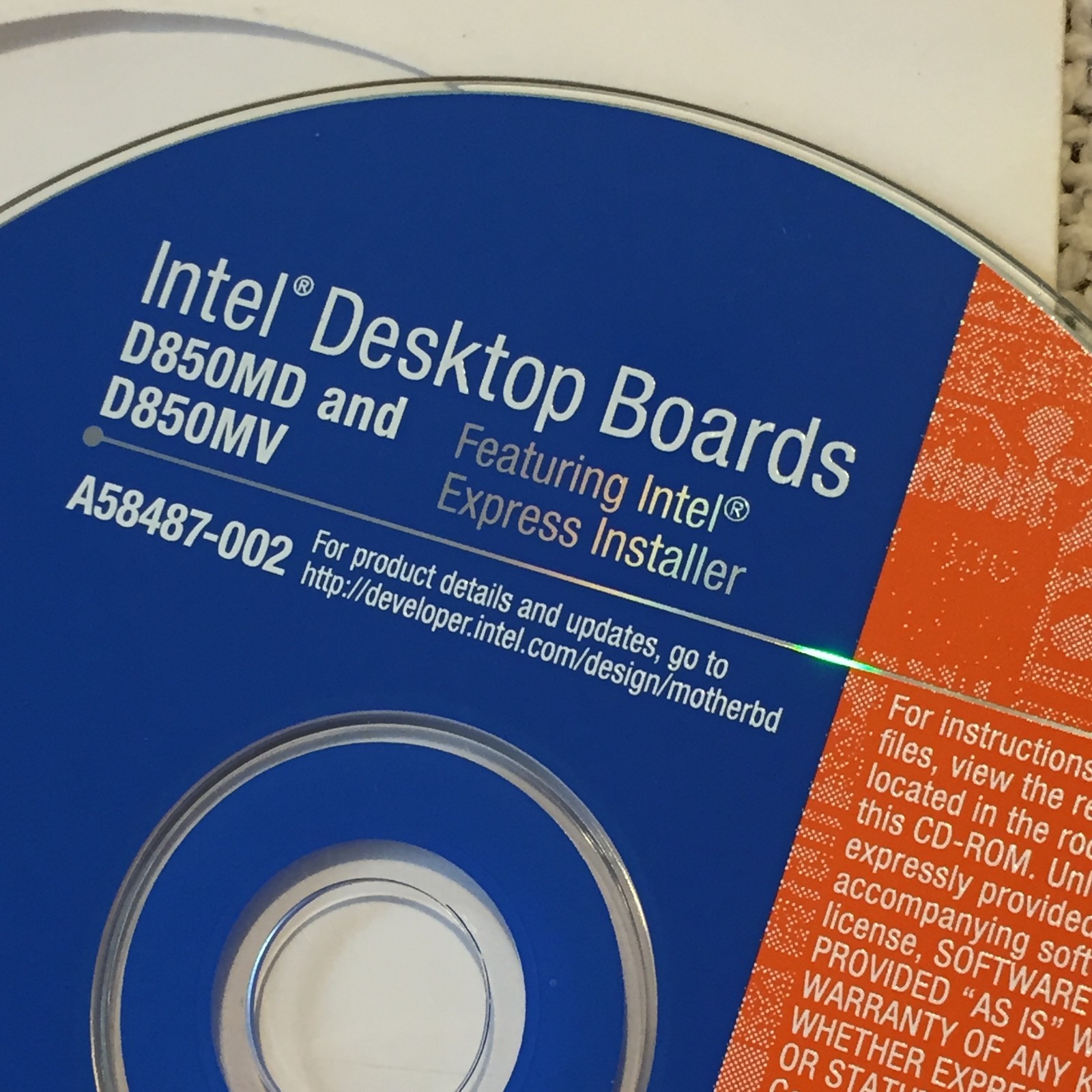 Intel Express Installer CD Disc D850MV D850MD