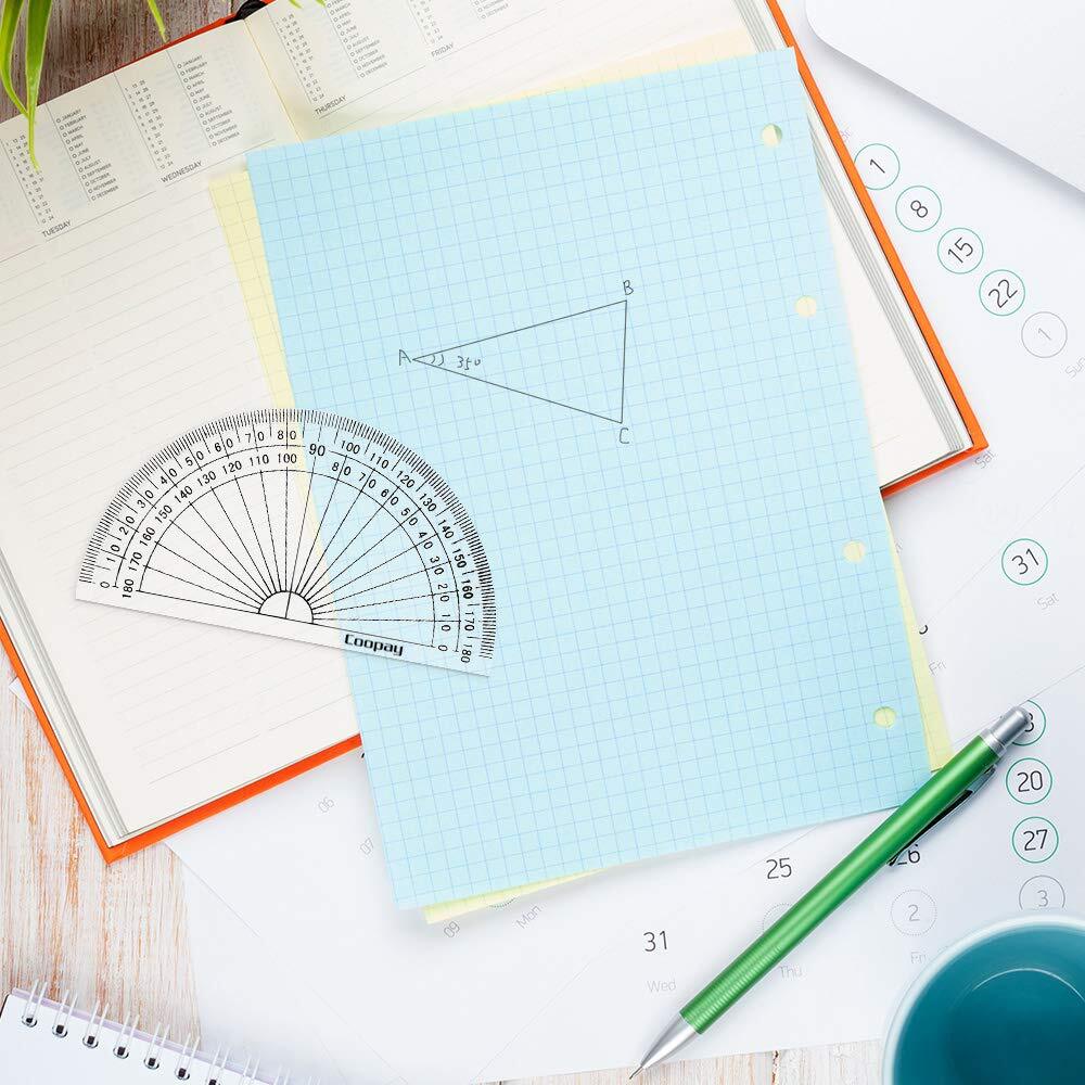 48 Pack 4 Inch Plastic Protractors Student Math Clear Protractor 180 Degrees