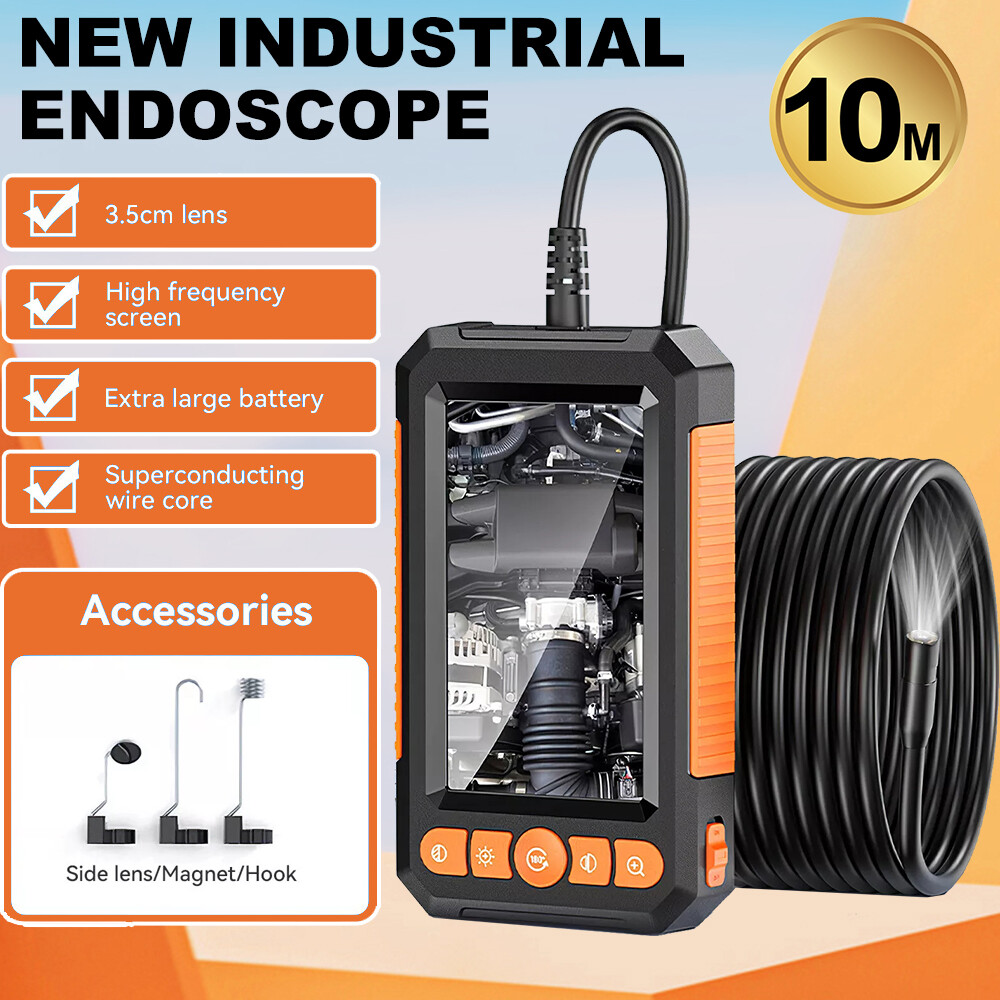 10M Flexible Borescope 4.3 Inch 1080P IP67 Waterproof Plumbing Engine Endoscope