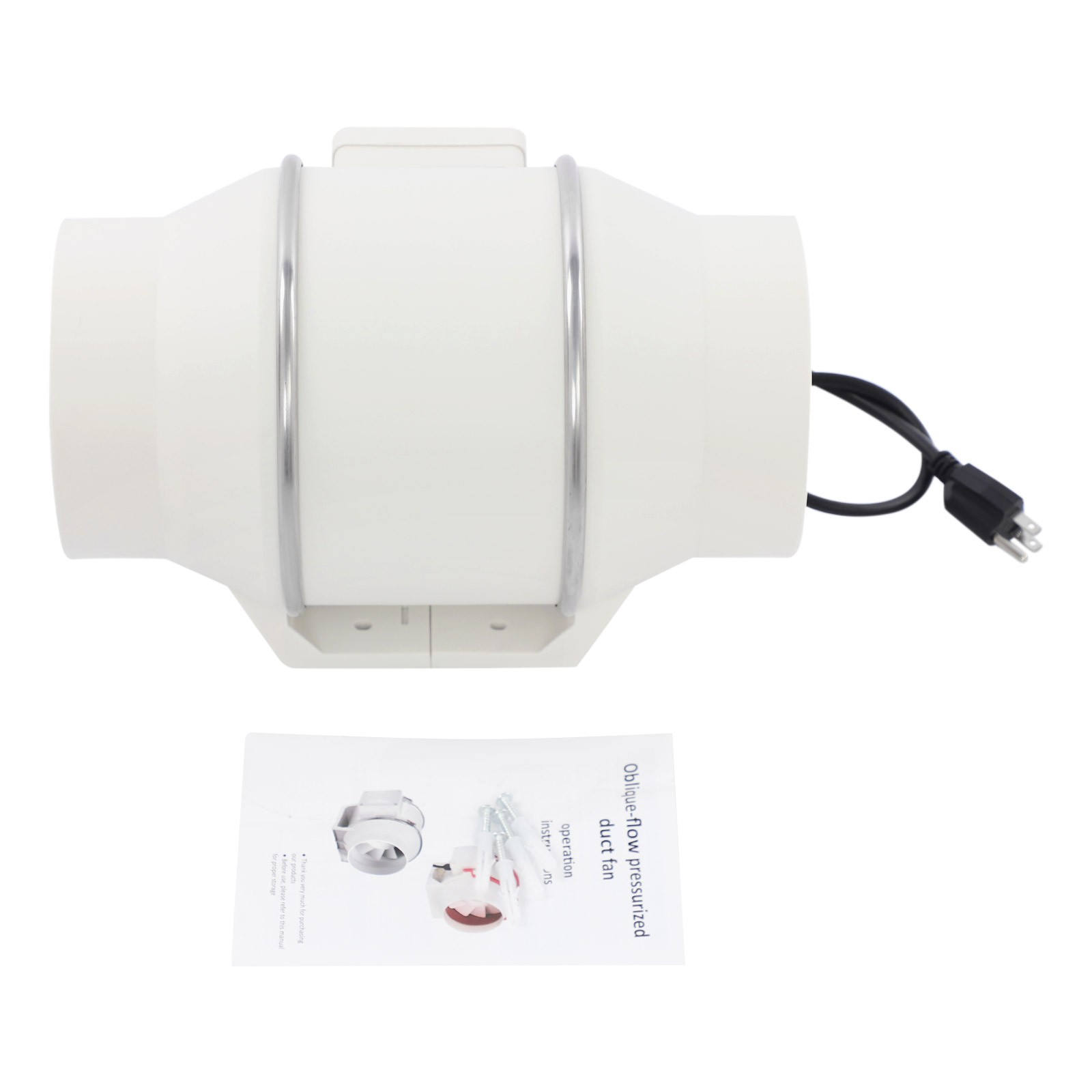 6''High Efficiency Inline Duct Fan for Mixed Flow Ventilation Exhaust System 11V