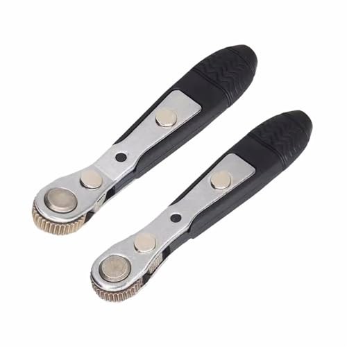 Mini Ratchet Wrench,2 Pieces 1/4 Inch Right Angle Screwdriver with Low