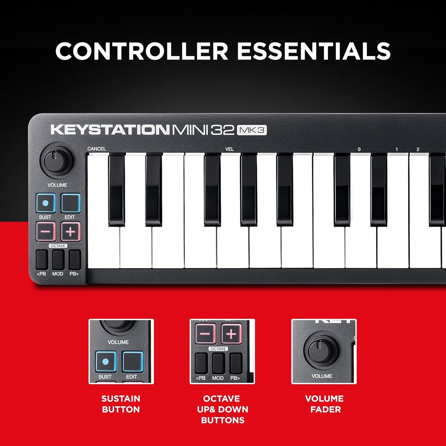 M-AUDIO Keystation Mini 32 MK3 – USB MIDI Keyboard Controller w/ Software