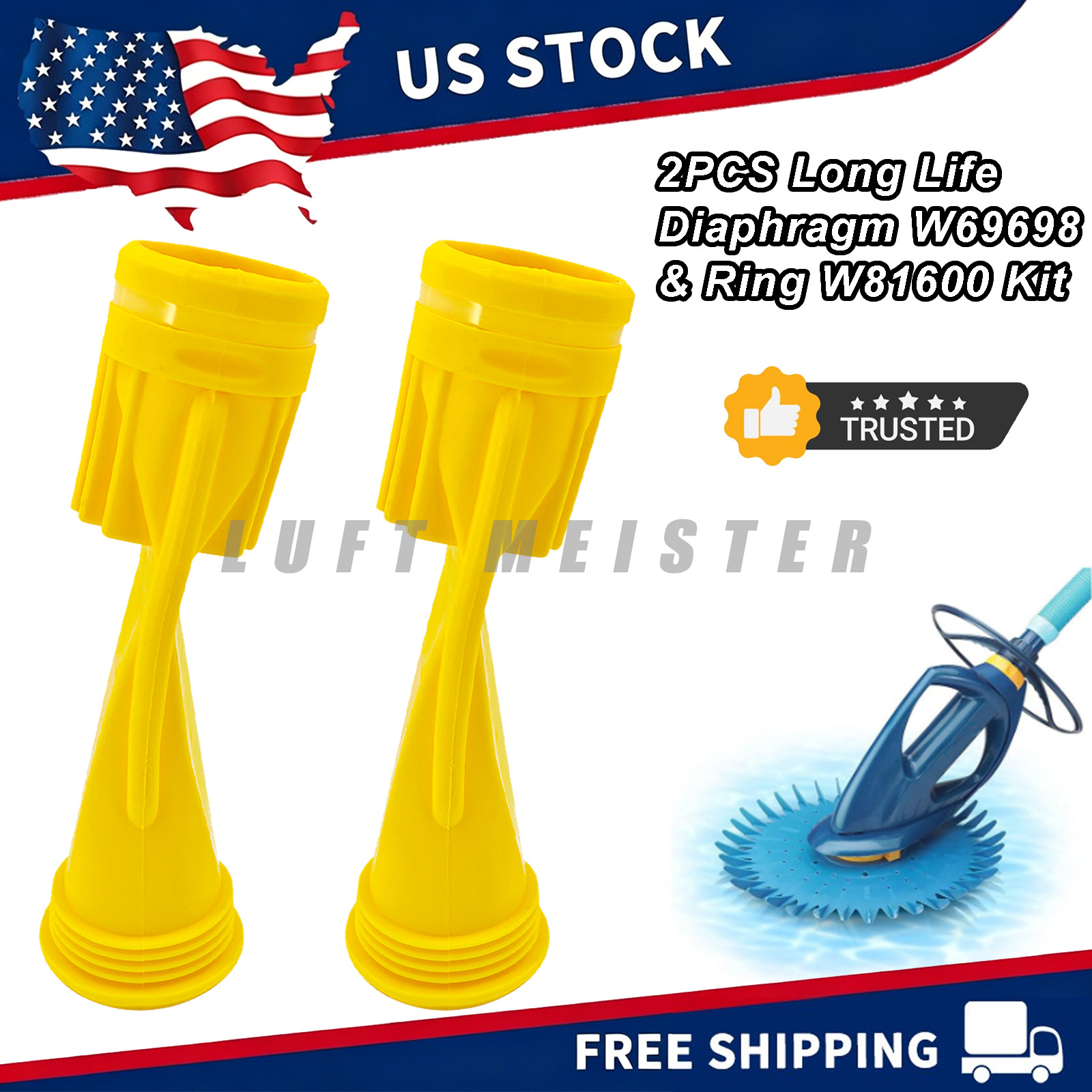 Long Life Diaphragm W69698 W/Ring For Zodiac Barracuda G3 G4 Pool Cleaner 2PCS