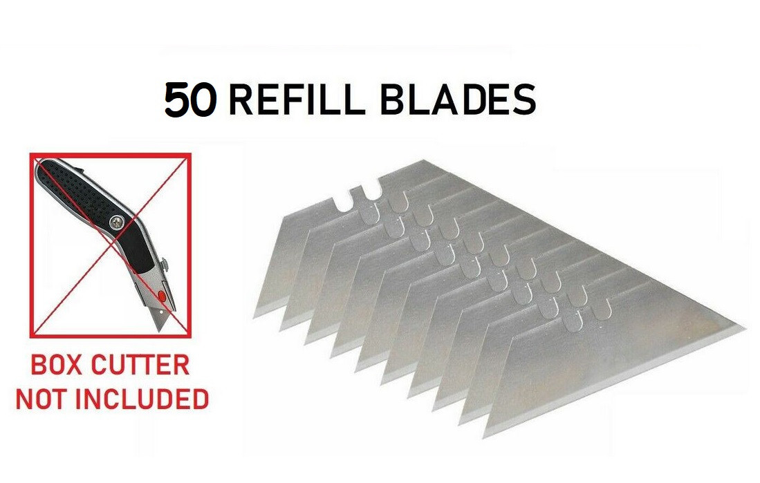 50 Blades (5X10) Replacement Blades Heavy Duty for Utility Knife / Box Cutter