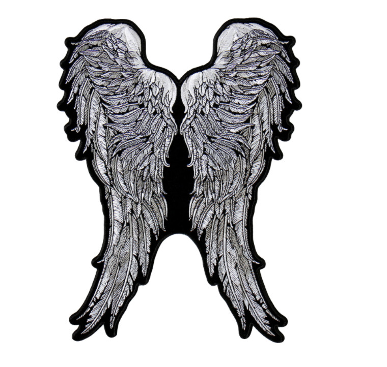 11" ANGEL WINGS EMBROIDERED JACKET PATCH