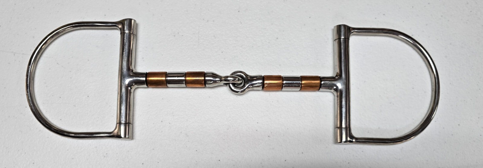 Brand new Draft Horse 6" Stainless Steel D-ring snaffle bit with copper rollers