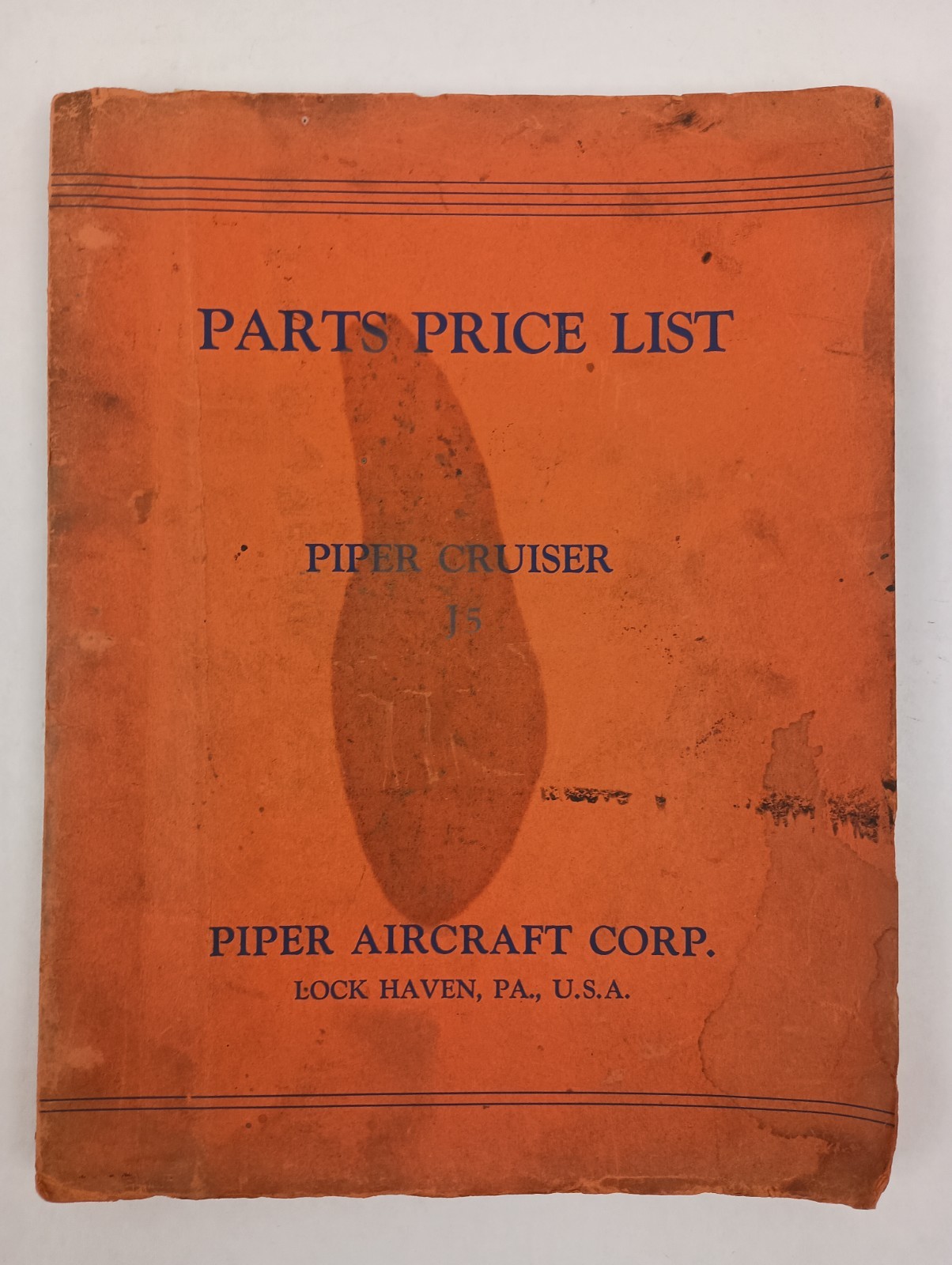 Piper Cruiser JF Aircraft Parts Price List Manual with 9 Fold-Out Drawings