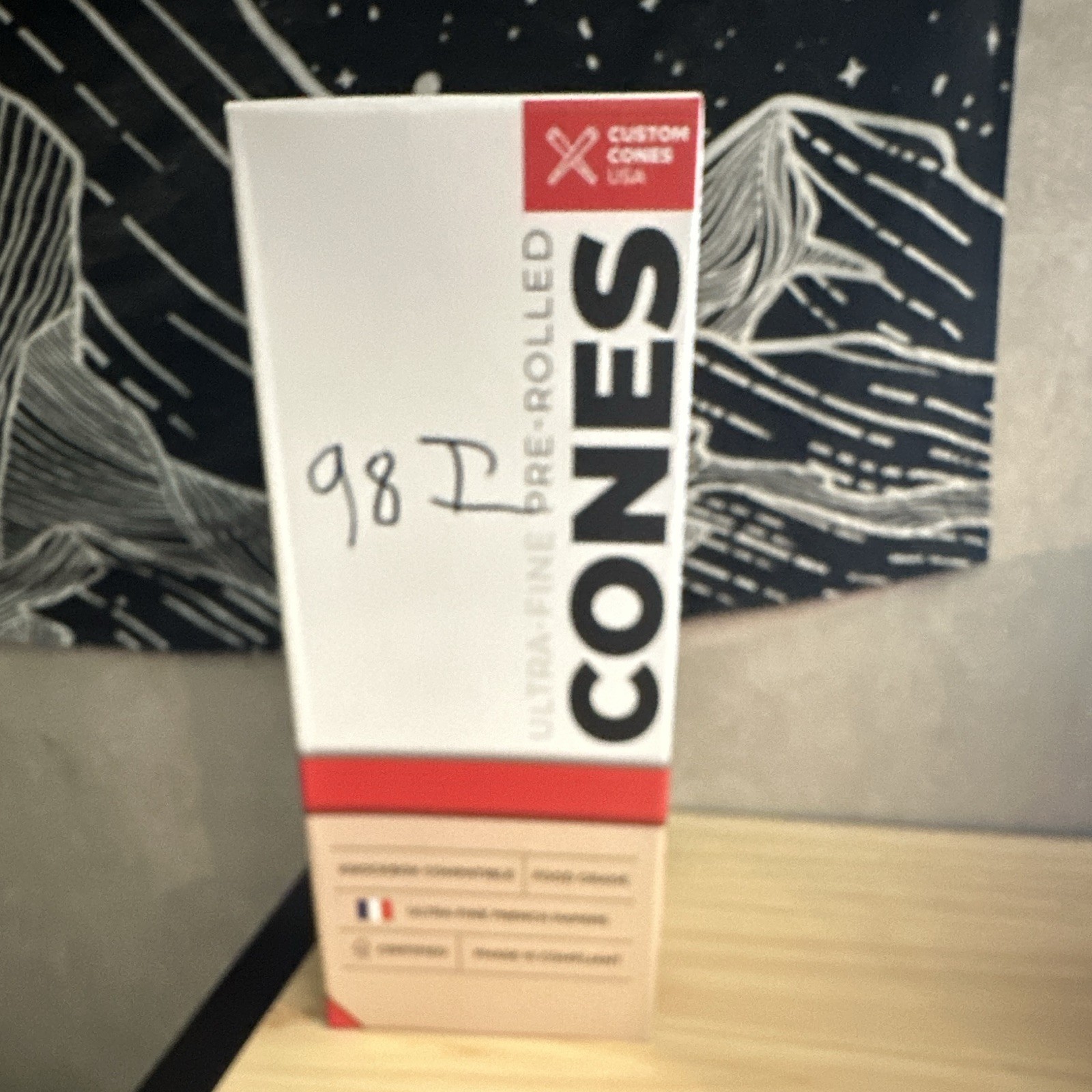 CUSTOM CONES ULTRA-FINE PRE-ROLLED CONES 98MM X 26MM 800 CT BOX NEW