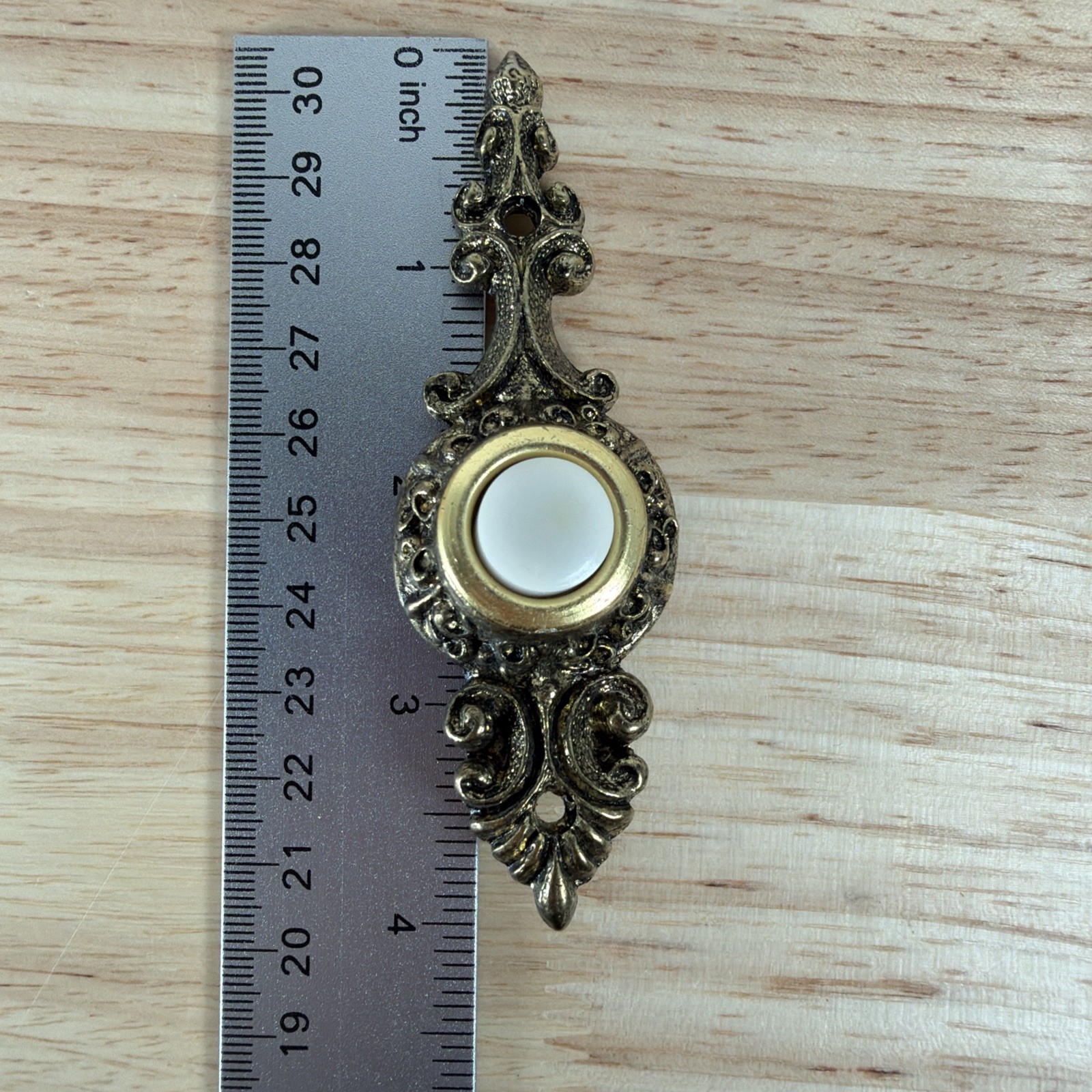 Vintage Victorian Trine Light Up Push Button Doorbell Elegant Scroll