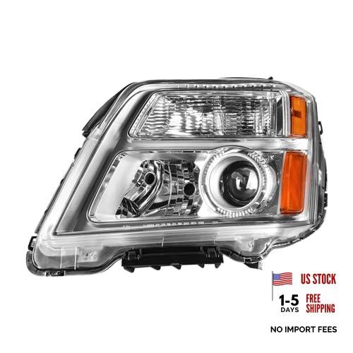 Headlight Assembly Chrome Housing + Amber Reflector Replacement For 2016-2017