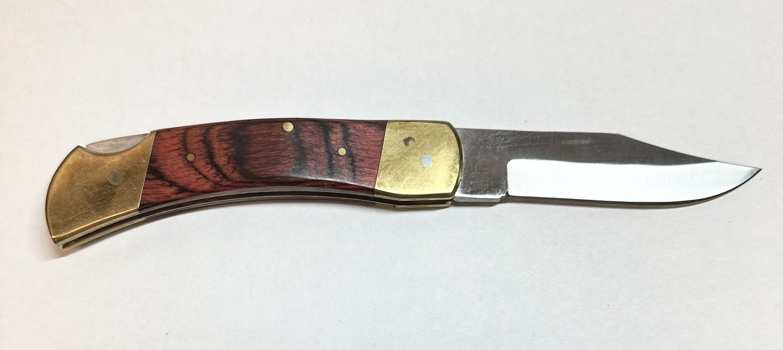 Rite Edge Wood Handle - Brass Bolsters Folding Pocket Knife 4" Closed