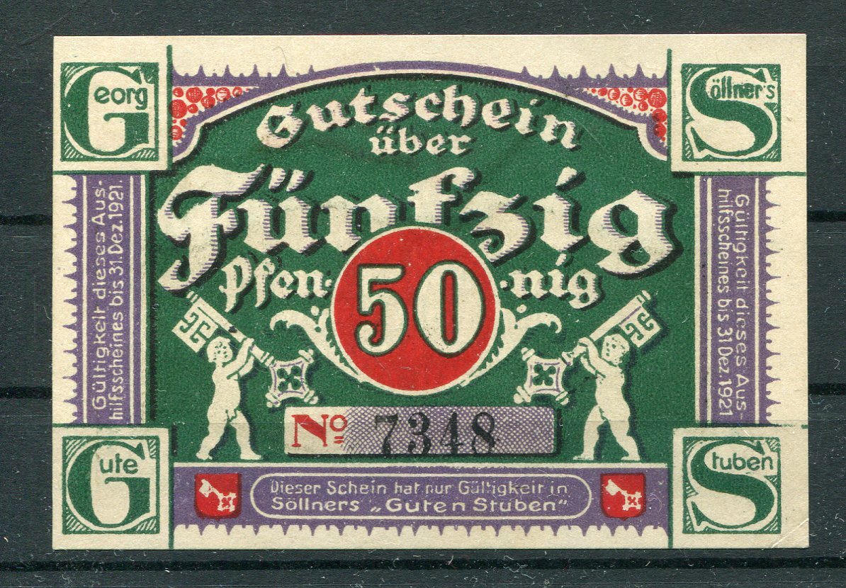 Bremen 50 Pfennig Notgeld Söllners Gute Stuben 2/17106