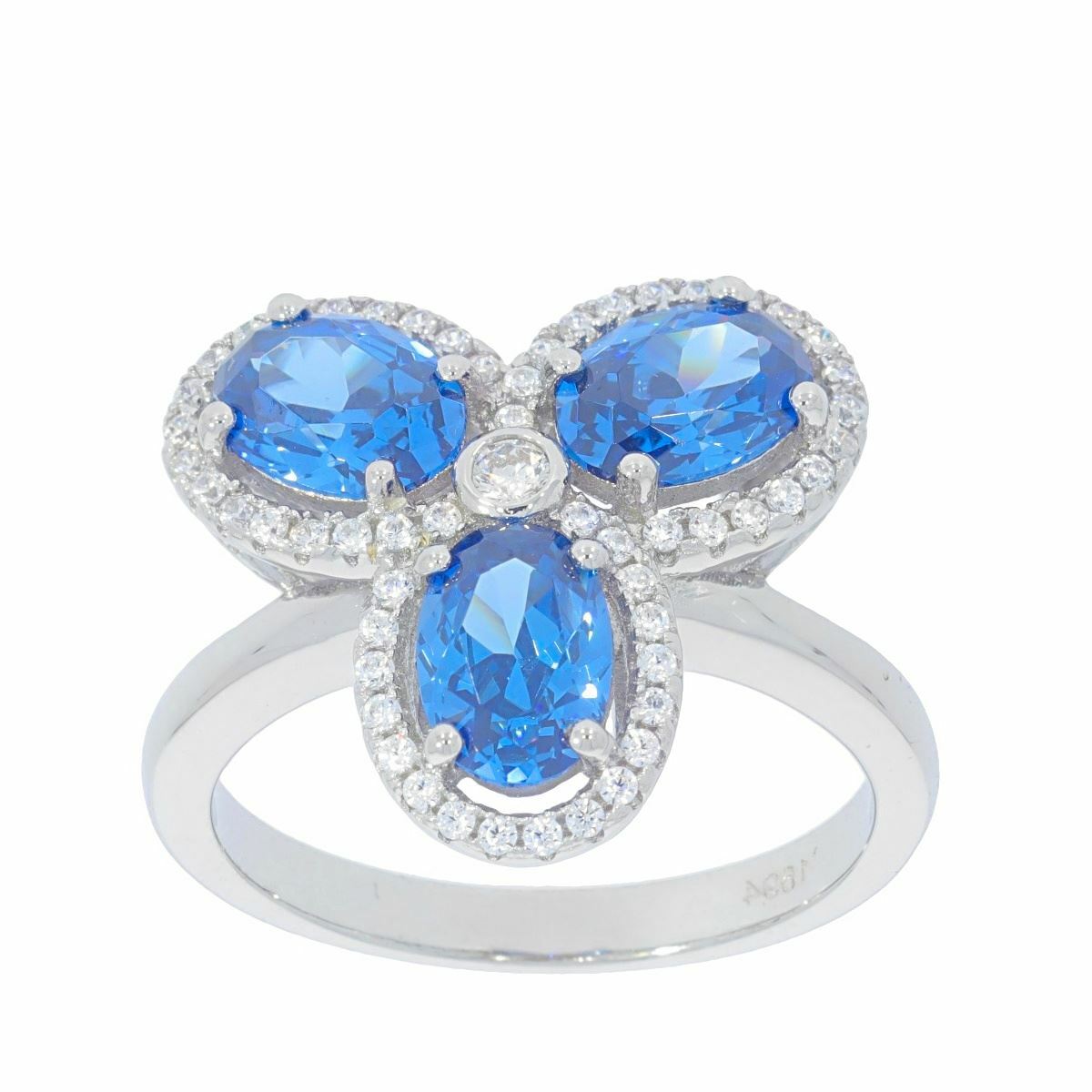 Sterling Silver Semi Mount Ring Setting OV 7X5mm White Topaz or Moissanite