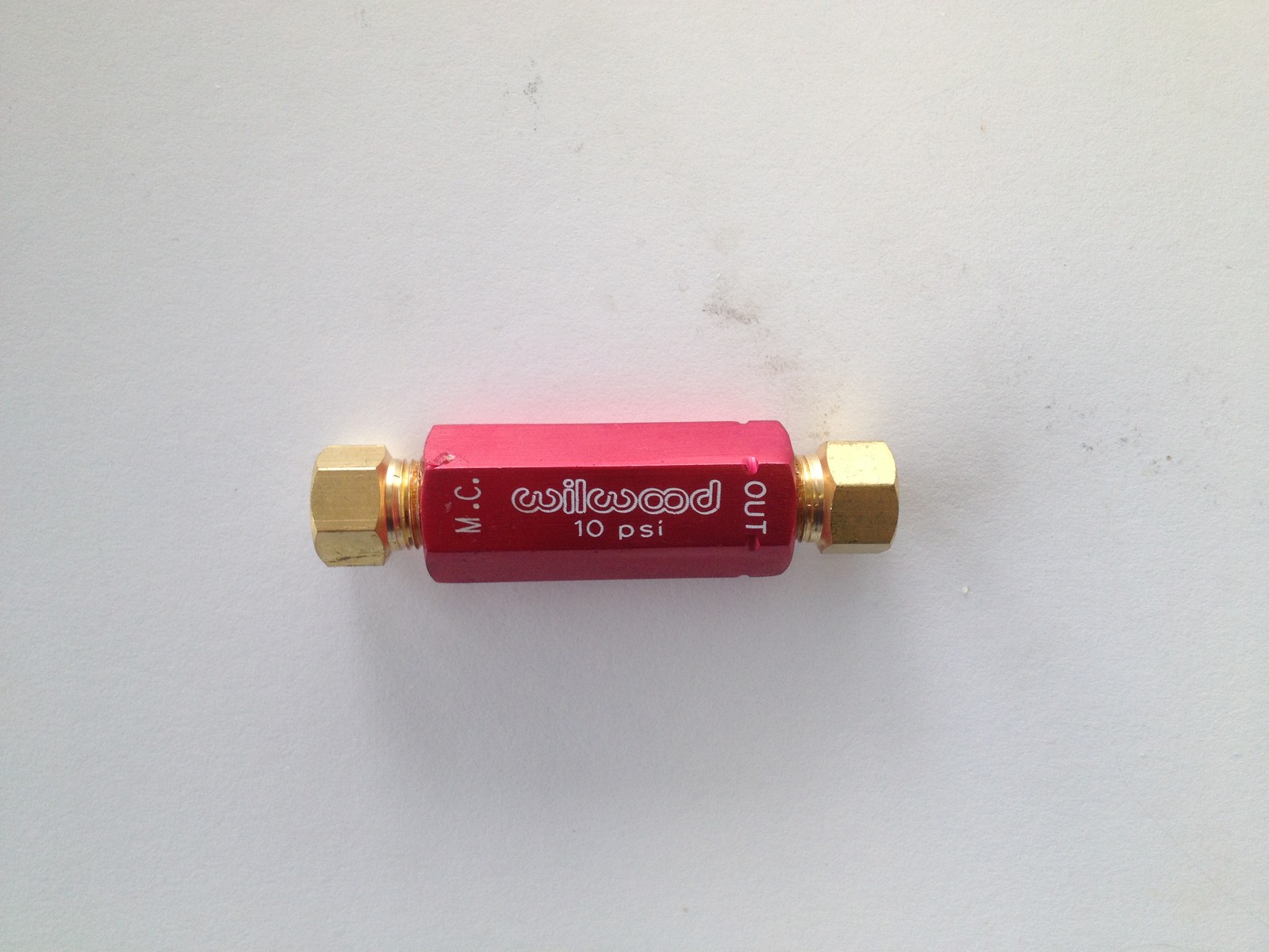 WILWOOD OLD 260-3279 NEW 260-13784 RED 10 LB RESIDUAL PRESSURE VALVE & FITTINGS