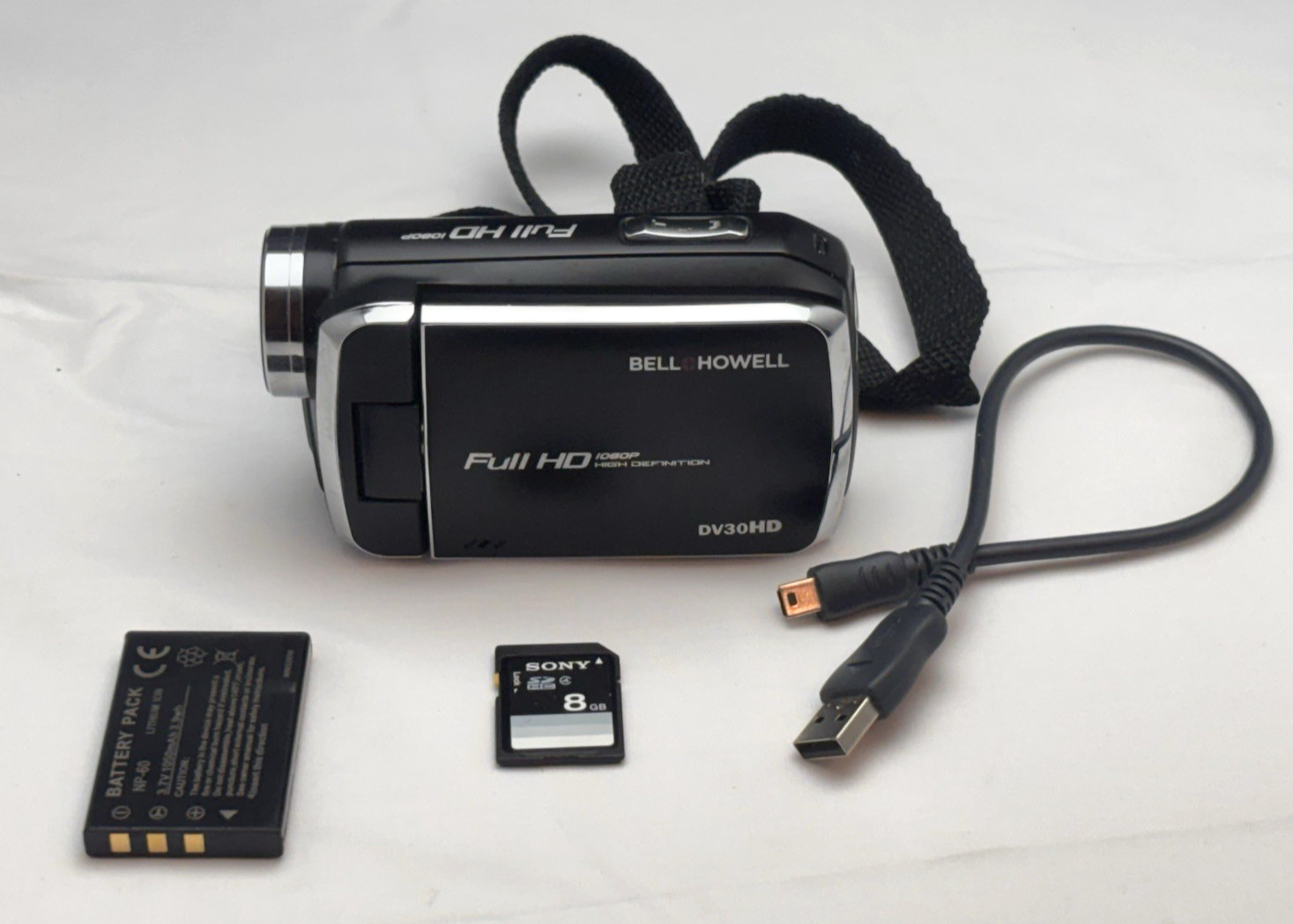 Bell & Howell DV30HD 20MP 1080P Digital Camcorder w/Battery, 8GB SD Card