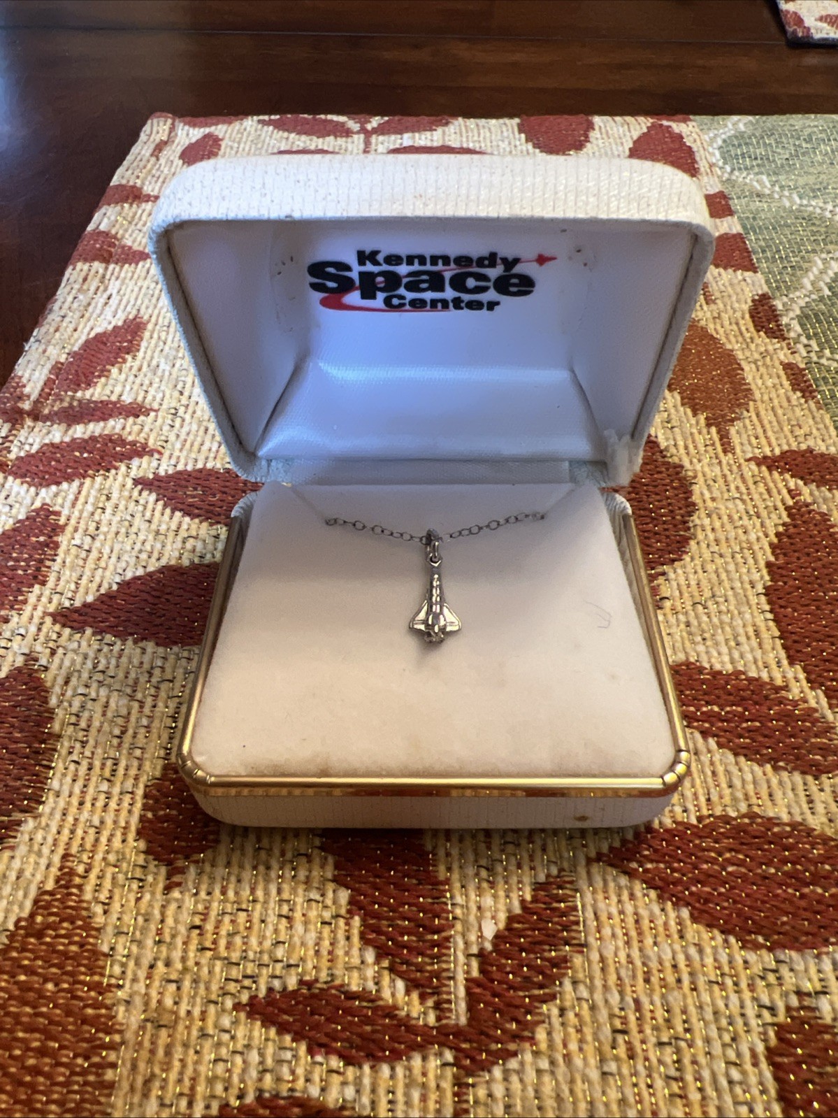 Vintage Kennedy Space Center Sterling Silver Space Shuttle Necklace Original Box