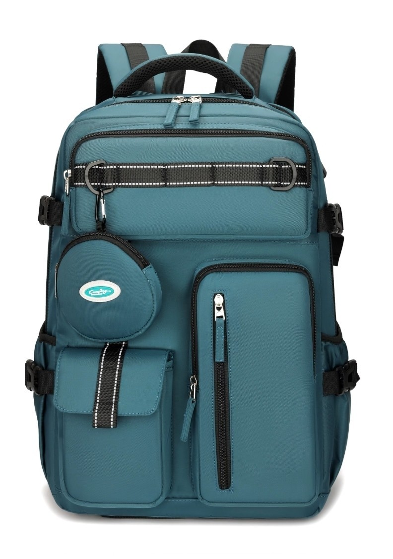 Teal Outdoor Backpack Multi-Pocket Storage Insulated Bottom NEW Large Capacity