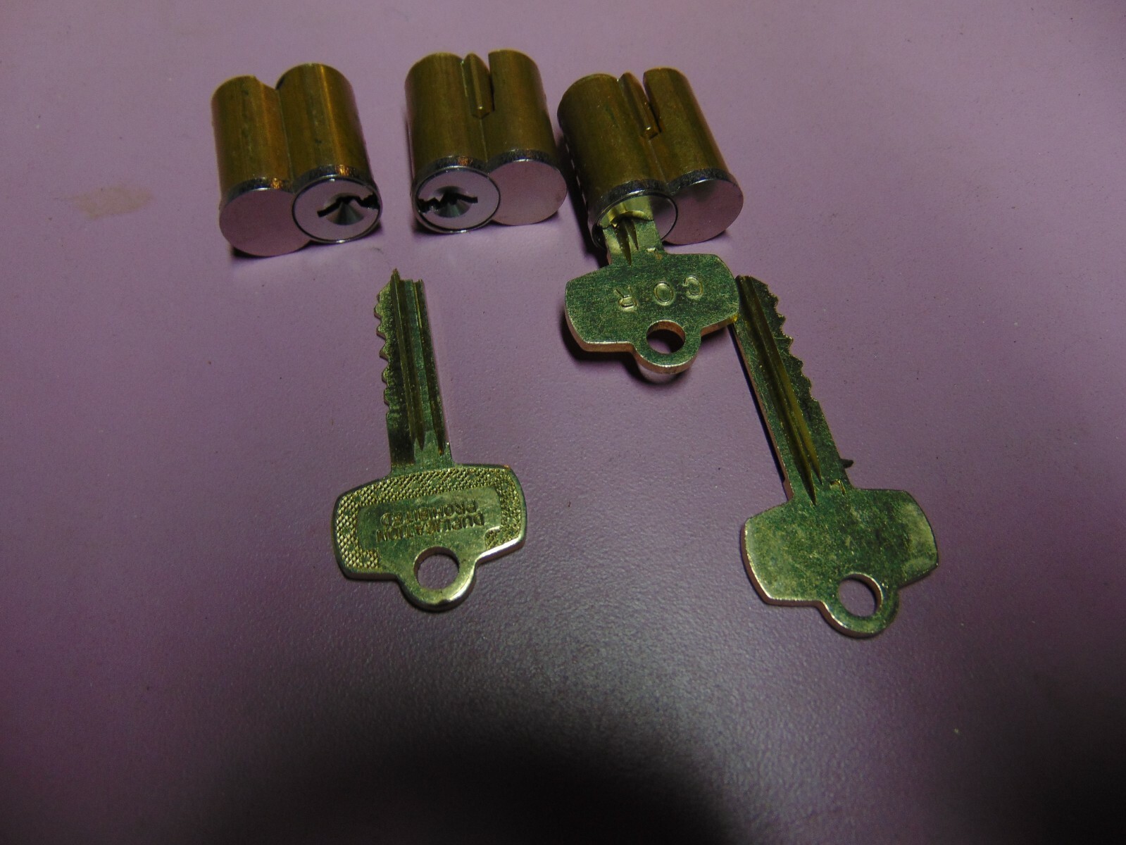 3 - BEST LOOK ALIKE  L  KEY  BLANK WITH 1 CORE KEY AND 2 PASS  6 PIN  LOCKSMITH