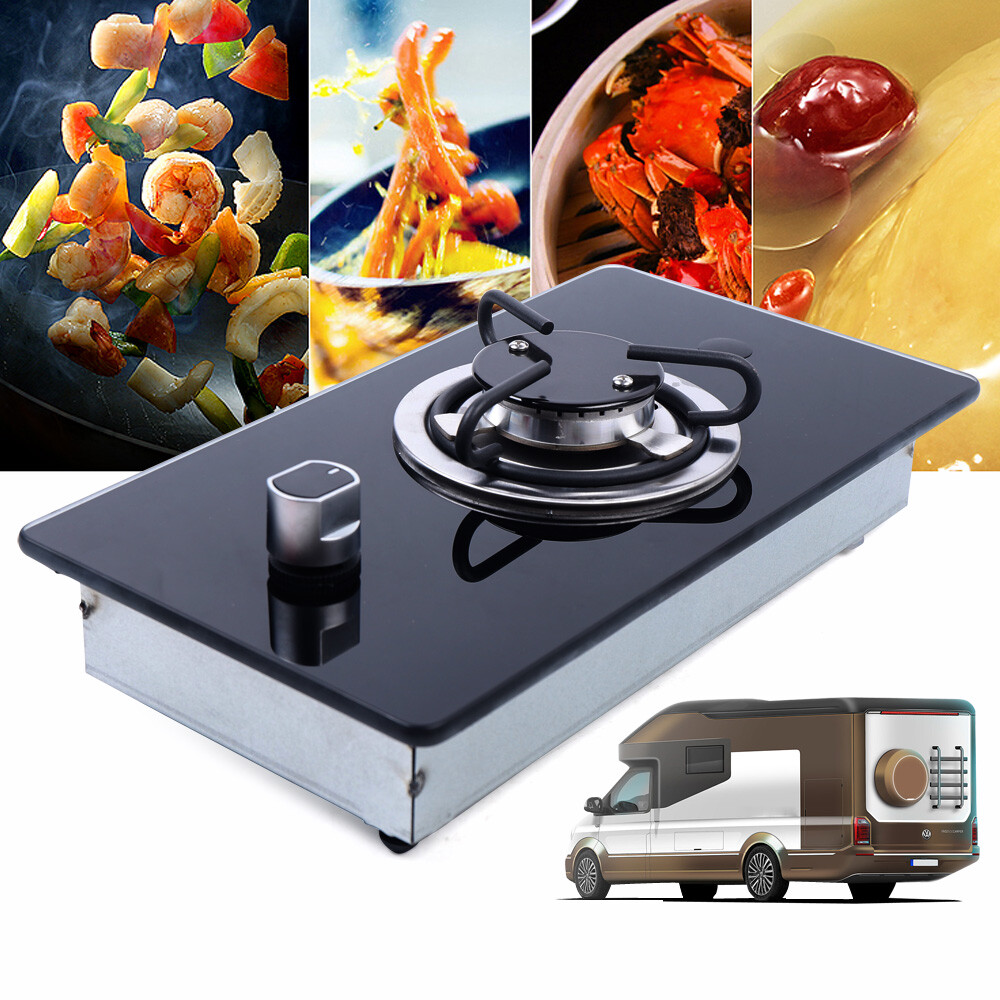Boat Caravan RV Camper 1 Burner LPG Gas Stove Hob With Tempered Glass NEW