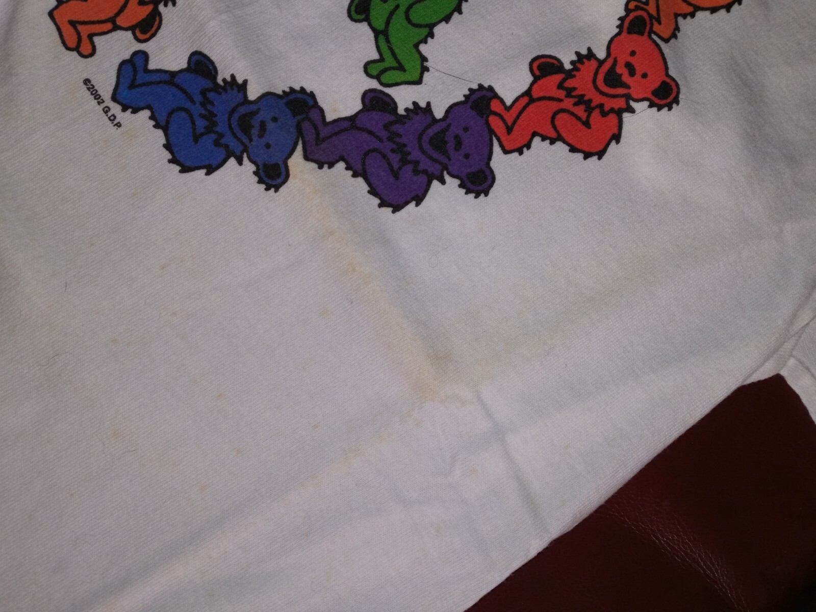 NWT Classic SS White T-Shirt 2002 Grateful Graphics Dancin' Bear Peace Sign