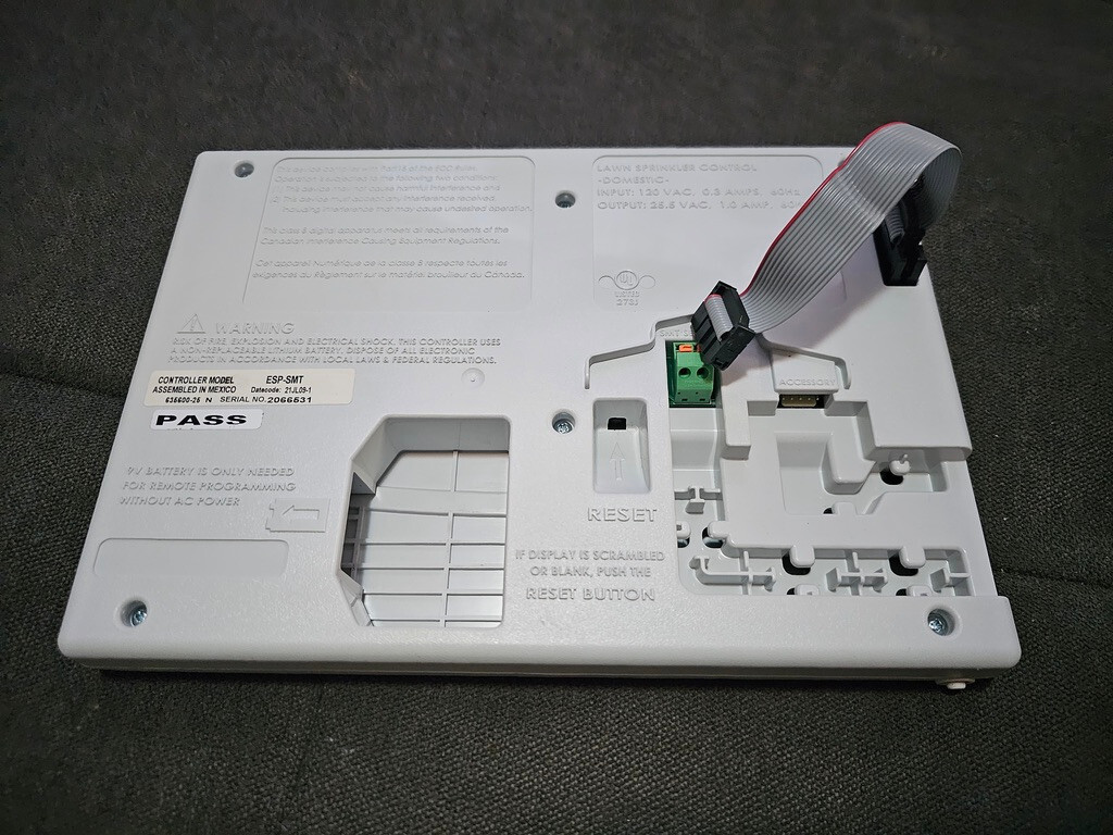Rain Bird ESP-SMT Sprinkler Controller Front Panel Only W CORD