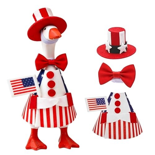 7 Inch Desk Goose Outfits, Patriotic Desk Goose Costumes, Labor Day Festive